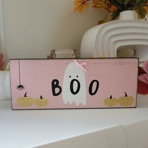 Pink Halloween sign